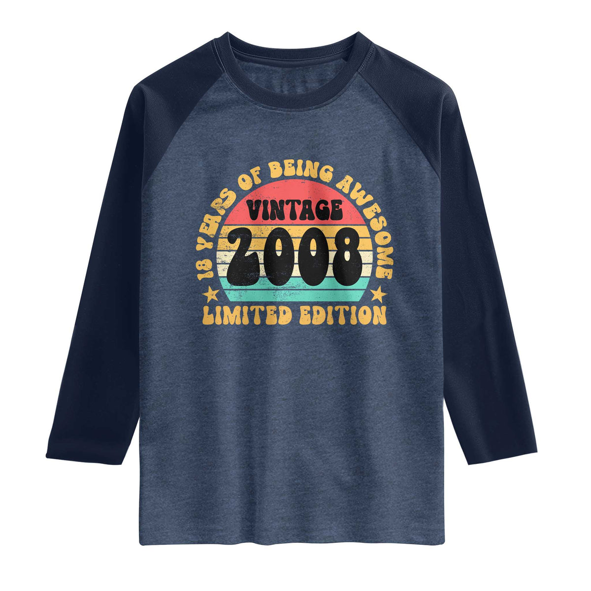 18th Birthday Raglan Shirt Vintage 18yr 2008 Limited Edition 18 Year Old Gift