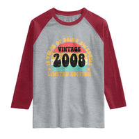 18th Birthday Raglan Shirt Vintage 18yr 2008 Limited Edition 18 Year Old Gift