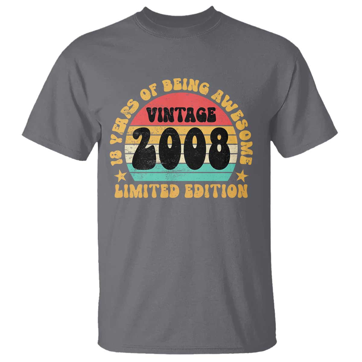 18th Birthday T Shirt Vintage 18yr 2008 Limited Edition 18 Year Old Gift