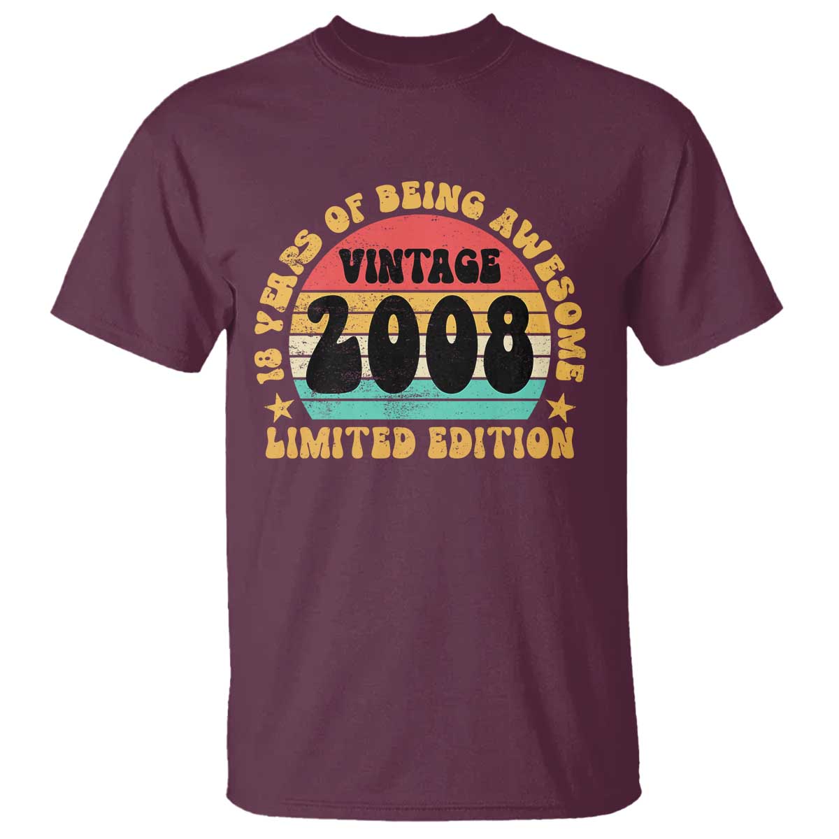18th Birthday T Shirt Vintage 18yr 2008 Limited Edition 18 Year Old Gift
