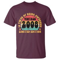 18th Birthday T Shirt Vintage 18yr 2008 Limited Edition 18 Year Old Gift
