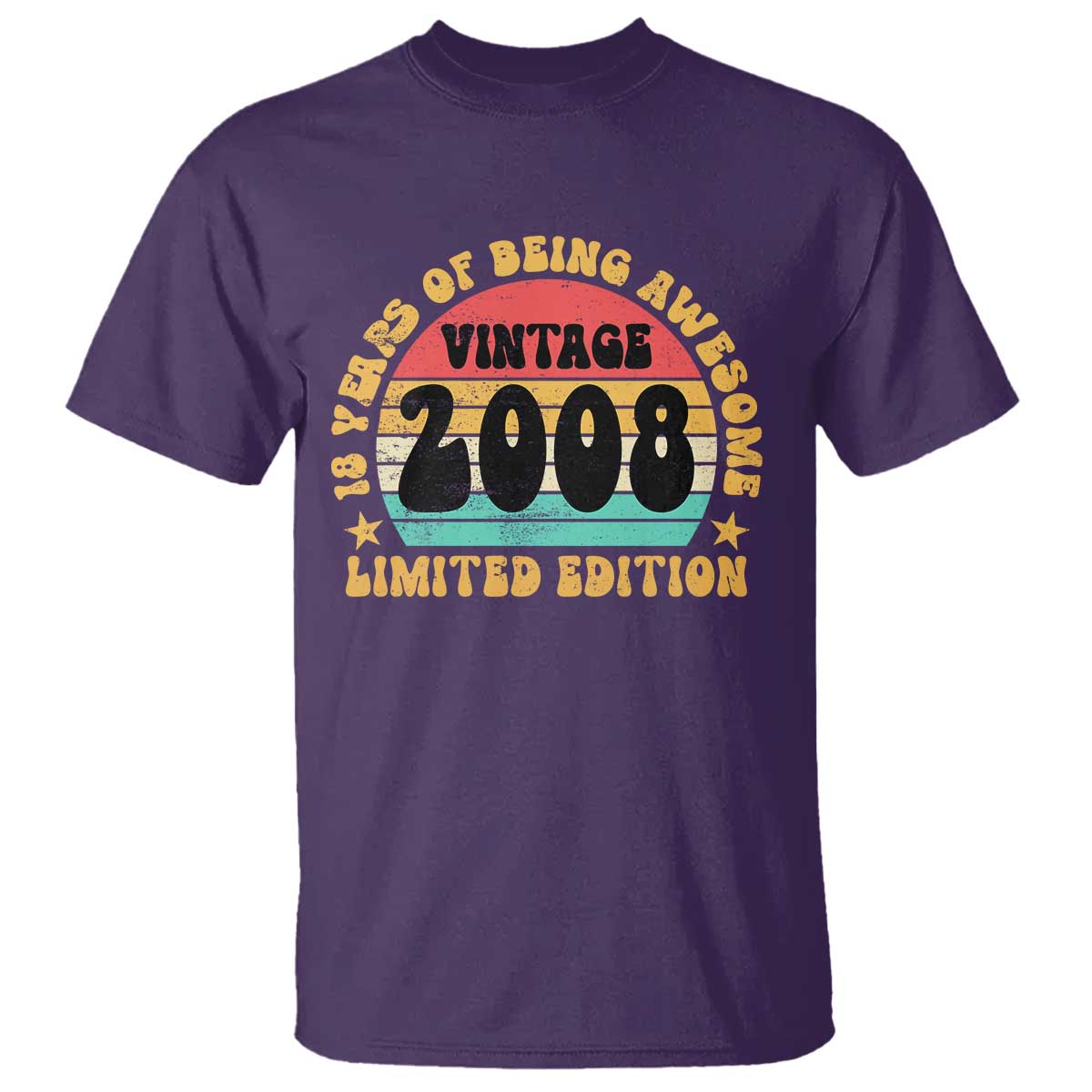 18th Birthday T Shirt Vintage 18yr 2008 Limited Edition 18 Year Old Gift