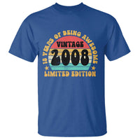 18th Birthday T Shirt Vintage 18yr 2008 Limited Edition 18 Year Old Gift