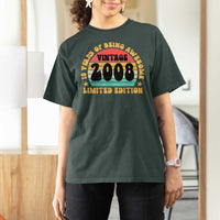 18th Birthday T Shirt For Women Vintage 18yr 2008 Limited Edition 18 Year Old Gift