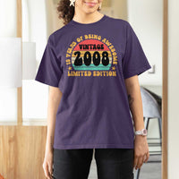 18th Birthday T Shirt For Women Vintage 18yr 2008 Limited Edition 18 Year Old Gift