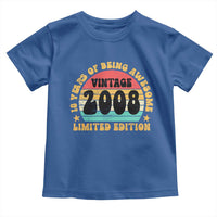 18th Birthday Toddler T Shirt Vintage 18yr 2008 Limited Edition 18 Year Old Gift
