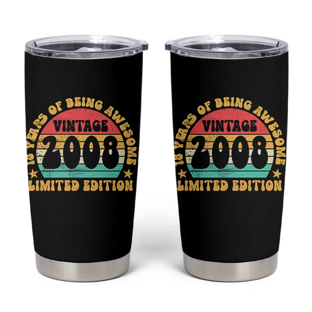 18th Birthday Tumbler Cup Vintage 18yr 2008 Limited Edition 18 Year Old Gift