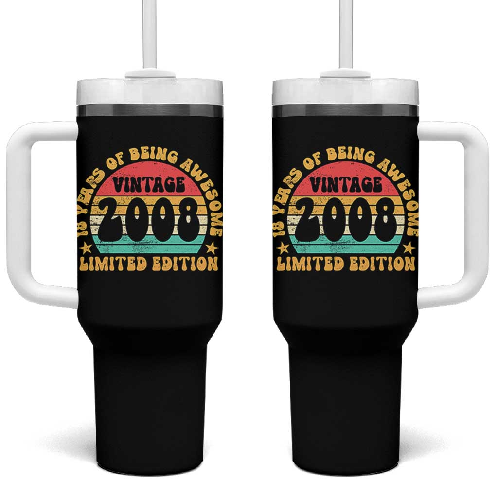 18th Birthday Tumbler With Handle Vintage 18yr 2008 Limited Edition 18 Year Old Gift