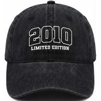 Vintage 2010 Limited Edition Washed Cotton Baseball Cap 16 Year Old Gift Retro Varsity 16th Birthday