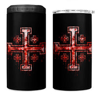Crusader Jerusalem Cross Catholic 4 in 1 Can Cooler Tumbler Gothic Christian Dark Faith Grunge Blood Splatter