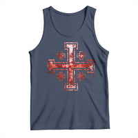 Crusader Jerusalem Cross Catholic Tank Top Gothic Christian Dark Faith Grunge Blood Splatter