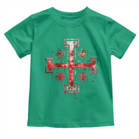 Crusader Jerusalem Cross Catholic Toddler T Shirt Gothic Christian Dark Faith Grunge Blood Splatter