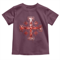 Crusader Jerusalem Cross Catholic Toddler T Shirt Gothic Christian Dark Faith Grunge Blood Splatter