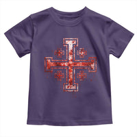 Crusader Jerusalem Cross Catholic Toddler T Shirt Gothic Christian Dark Faith Grunge Blood Splatter