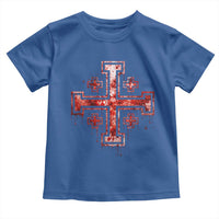 Crusader Jerusalem Cross Catholic Toddler T Shirt Gothic Christian Dark Faith Grunge Blood Splatter