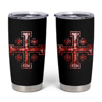 Crusader Jerusalem Cross Catholic Tumbler Cup Gothic Christian Dark Faith Grunge Blood Splatter