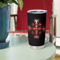 Crusader Jerusalem Cross Catholic Tumbler Cup Gothic Christian Dark Faith Grunge Blood Splatter