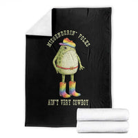 Funny Frog LGBTQ Throw Blanket Misgenderin Folks Aint Very Cowboy Pride Rainbow