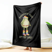 Funny Frog LGBTQ Throw Blanket Misgenderin Folks Aint Very Cowboy Pride Rainbow