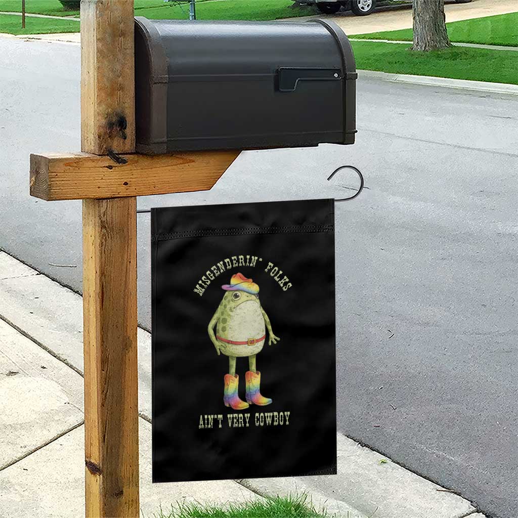Funny Frog LGBTQ Garden Flag Misgenderin Folks Aint Very Cowboy Pride Rainbow