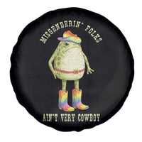 Funny Frog LGBTQ Spare Tire Cover Misgenderin Folks Aint Very Cowboy Pride Rainbow
