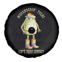 Funny Frog LGBTQ Spare Tire Cover Misgenderin Folks Aint Very Cowboy Pride Rainbow