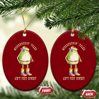 Funny Frog LGBTQ Ceramic Ornament Misgenderin Folks Aint Very Cowboy Pride Rainbow