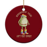 Funny Frog LGBTQ Ceramic Ornament Misgenderin Folks Aint Very Cowboy Pride Rainbow