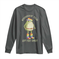 Funny Frog LGBTQ Long Sleeve Shirt Misgenderin Folks Aint Very Cowboy Pride Rainbow