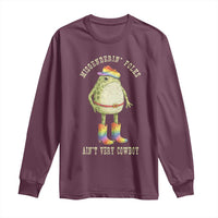 Funny Frog LGBTQ Long Sleeve Shirt Misgenderin Folks Aint Very Cowboy Pride Rainbow