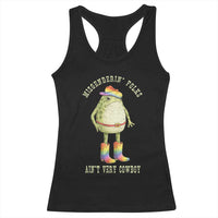 Funny Frog LGBTQ Racerback Tank Top Misgenderin Folks Aint Very Cowboy Pride Rainbow