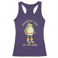Funny Frog LGBTQ Racerback Tank Top Misgenderin Folks Aint Very Cowboy Pride Rainbow
