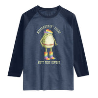 Funny Frog LGBTQ Raglan Shirt Misgenderin Folks Aint Very Cowboy Pride Rainbow