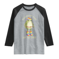 Funny Frog LGBTQ Raglan Shirt Misgenderin Folks Aint Very Cowboy Pride Rainbow