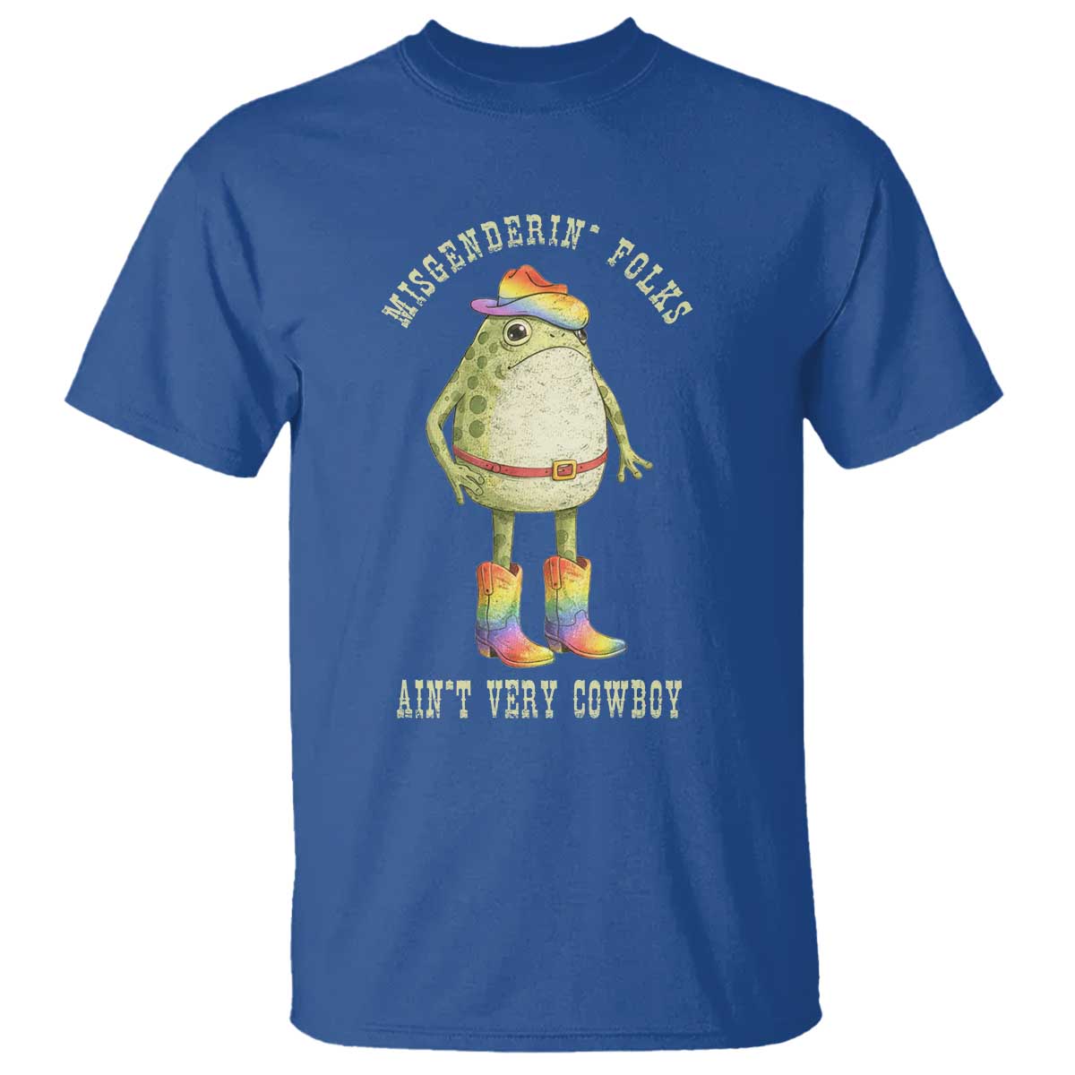 Funny Frog LGBTQ T Shirt Misgenderin Folks Aint Very Cowboy Pride Rainbow