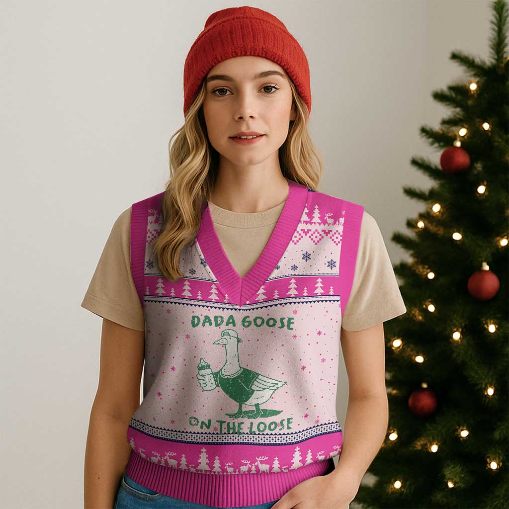 Silly Goose Dad V-Neck Knit Sweater Vest New Dad Pregnancy Announcement Fathers Day