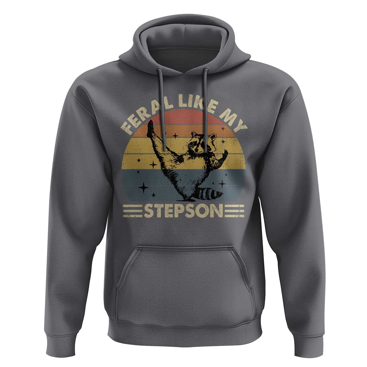 Bonus Dad Hoodie Retro Feral Raccoon Stepdad Gifts From Bonus Son Stepson