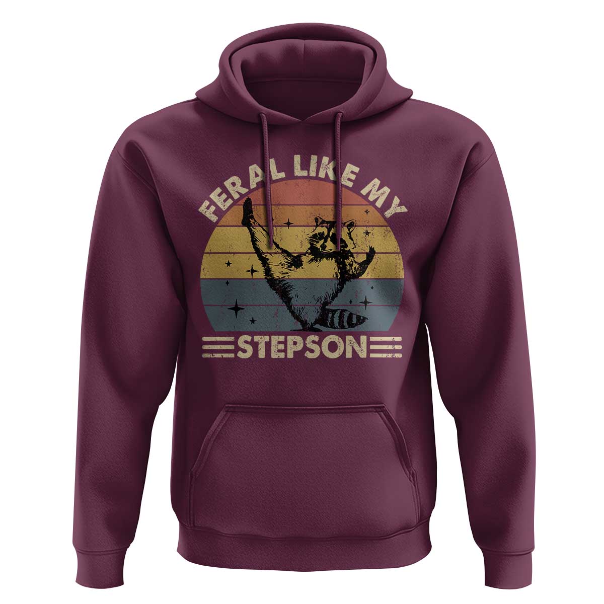 Bonus Dad Hoodie Retro Feral Raccoon Stepdad Gifts From Bonus Son Stepson