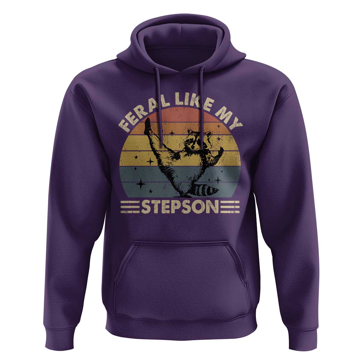Bonus Dad Hoodie Retro Feral Raccoon Stepdad Gifts From Bonus Son Stepson