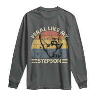 Bonus Dad Long Sleeve Shirt Retro Feral Raccoon Stepdad Gifts From Bonus Son Stepson