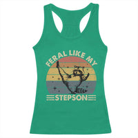 Bonus Dad Racerback Tank Top Retro Feral Raccoon Stepdad Gifts From Bonus Son Stepson