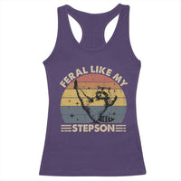 Bonus Dad Racerback Tank Top Retro Feral Raccoon Stepdad Gifts From Bonus Son Stepson