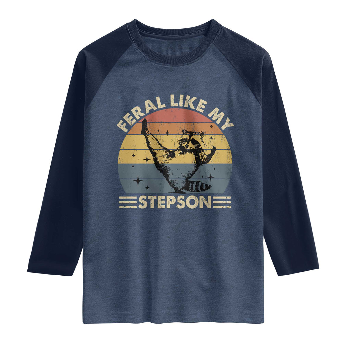 Bonus Dad Raglan Shirt Retro Feral Raccoon Stepdad Gifts From Bonus Son Stepson