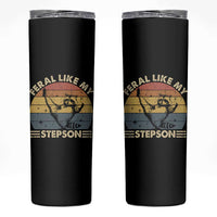 Bonus Dad Skinny Tumbler Retro Feral Raccoon Stepdad Gifts From Bonus Son Stepson