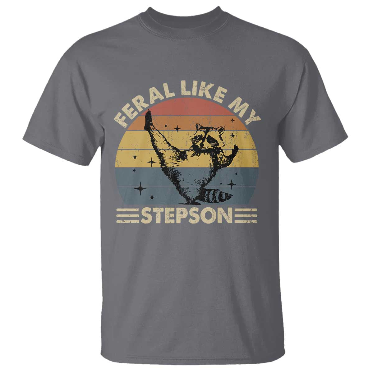 Bonus Dad T Shirt Retro Feral Raccoon Stepdad Gifts From Bonus Son Stepson