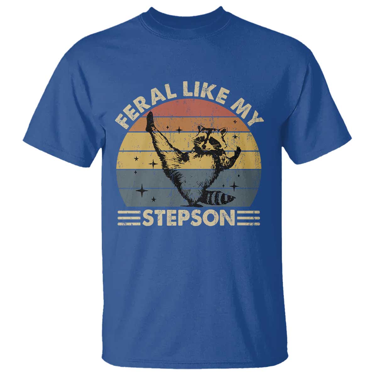Bonus Dad T Shirt Retro Feral Raccoon Stepdad Gifts From Bonus Son Stepson