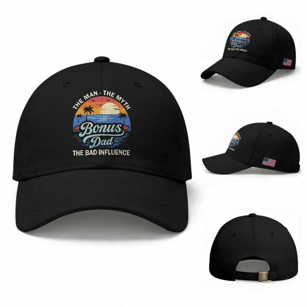 Bonus Dad Baseball Cap The Man Myth Bad Influence Step Dad Fathers Day Gift