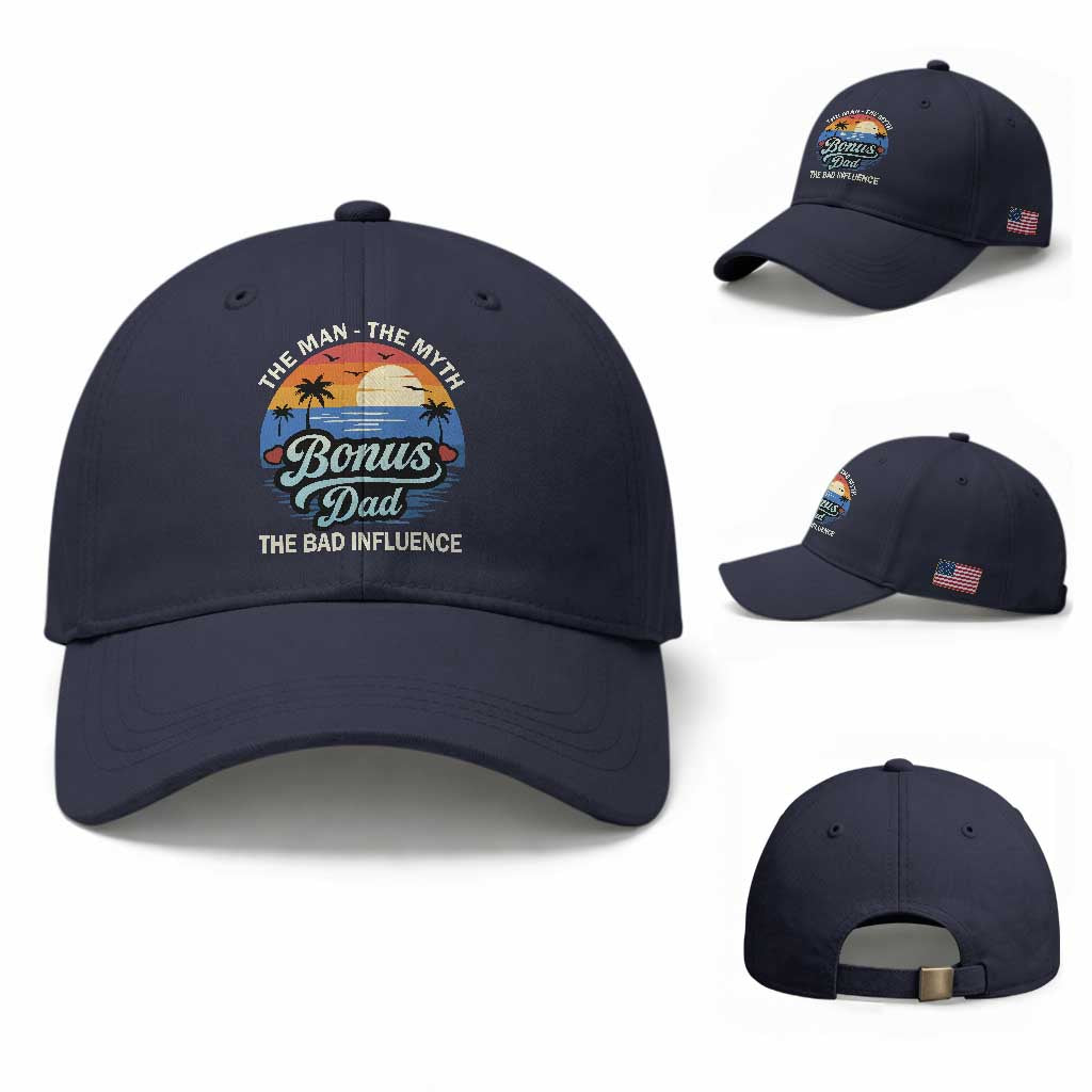 Bonus Dad Baseball Cap The Man Myth Bad Influence Step Dad Fathers Day Gift