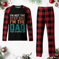 Funny Bonus Dad Plaid Pajama Set Retro Not The Step Dad Im The Dad That Stepped Up
