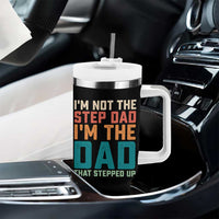Funny Bonus Dad Tumbler With Handle Retro Not The Step Dad Im The Dad That Stepped Up